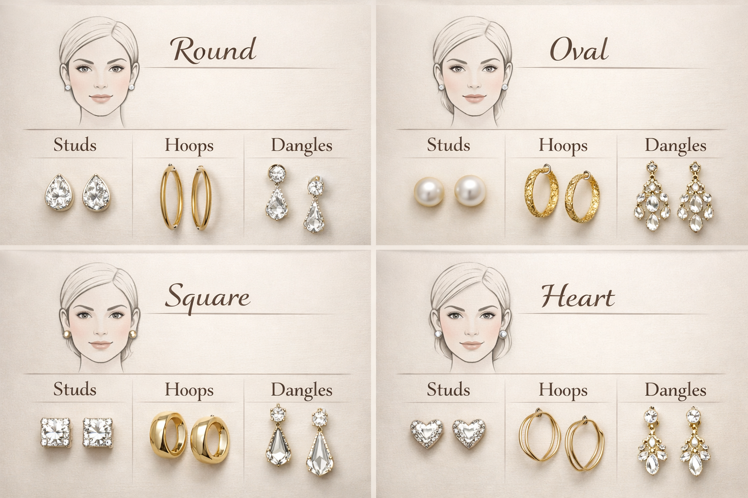 Küpe tasarım stilleri ve yüz şekline göre seçim